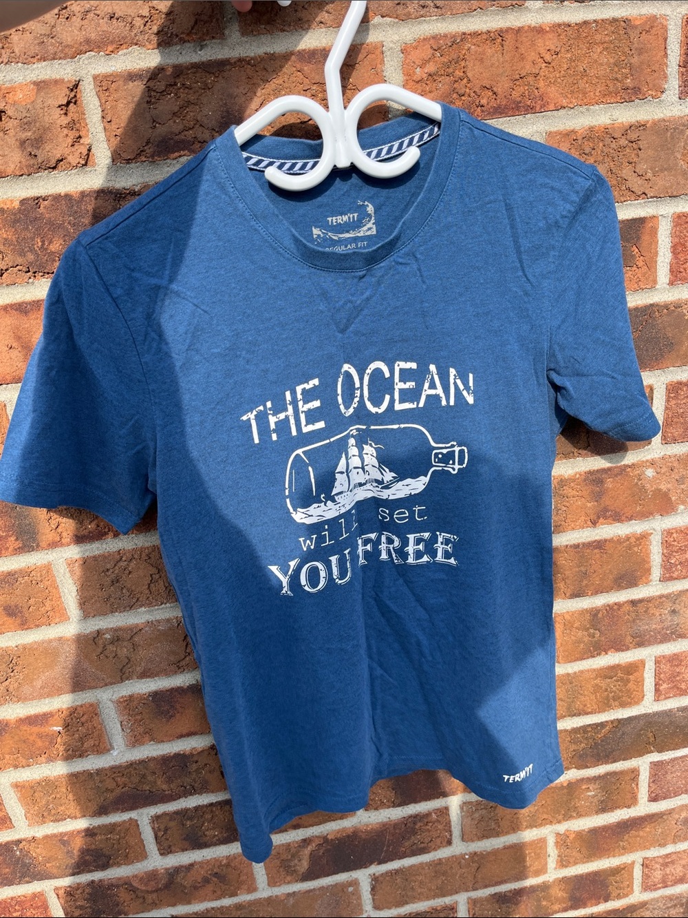 Blue 'The Ocean Will Set You Free' Graphic Tee